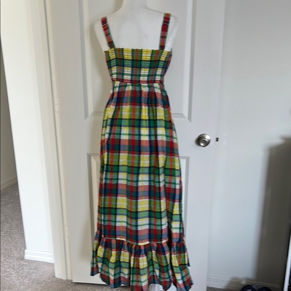 NWT Kate Spade Coastal Multicolor Plaid Maxi Dress - Size 6 - Picture 5 of 11